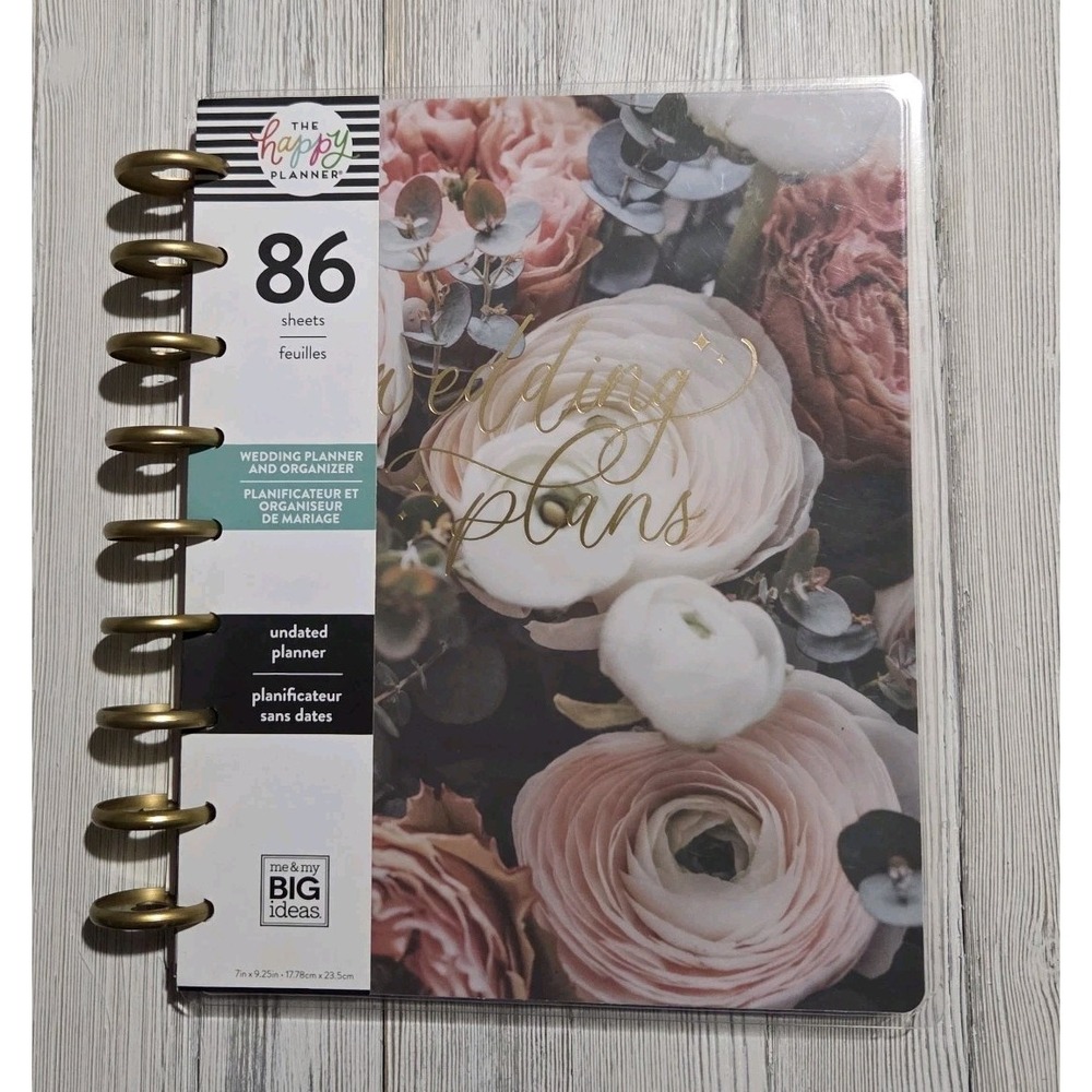 HAPPY PLANNER Wedding Organizer ALL-IN-ONE 12 Section 86 Pages Bridal To-Do NEW